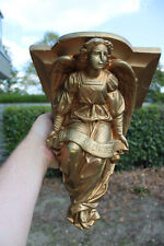 Antique french chalk gold gilt ARchangel figurine Religious wall console picture