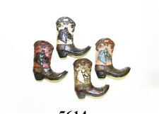 Set of 4  Cowboy Magnets All Different 2.5 Inches Tall Old West Western Designed picture