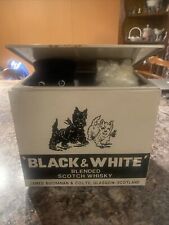 Vintage Fleischmann Black & White Scotch Whiskey Tin Store Display Animated Dogs picture