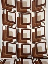 Vintage curtain fabric by the yard/ brown geometric pop op art mid-century 70s picture