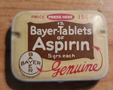 Vtg Bayer Aspirin Tablets Travel Tin picture