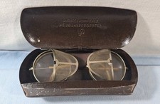 Antique Vintage American Optical Safety Glasses Web,Metal Case  picture