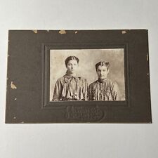 2 Young Sisters of CALDWELL TEXAS Antique Cabinet Card Photo picture