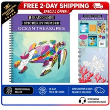 Brain Games Sticker by Number Ocean Treasures Activity Book 13 Images picture