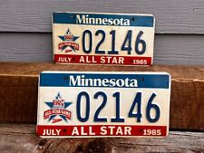Rare Matching Minnesota Twins All Star Game 1985 Liscense plates MLB Vintage picture
