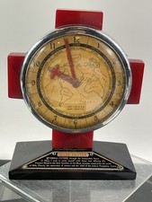 Early 1934 Antique 6-1/2" Carriage Mass Prayer Bakelite World Clock picture