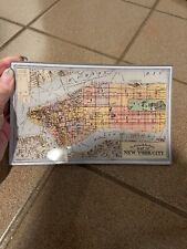 Ben's Garden Map Of New York City Decoupage Rectangle Glass Tray/Trinket Dish picture