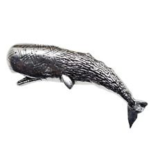 Whale Pin Badge Pewter Sperm Whale Sea Mammal Brooch Tie Lapel Pin By A R Brown picture