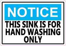 5 x 3.5 Notice Hand Washing Only Sticker Vinyl Sink Sign Stickers Decal Signs picture