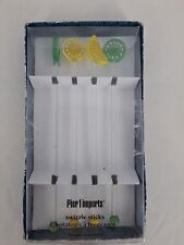 Pier 1 Imports Citrus Lemon Lime Summer Swizzle Sticks Bar Stir Sticks Set of 4 picture