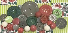 Vintage Lot Buttons Lot Mixed Variety Plastics So Cute 1950’s Lime Stripe Mix picture