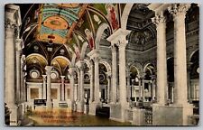 Washington DC Library Of Congress Central Hall Second Floor DB Postcard picture