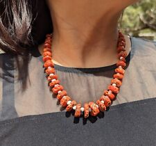 Santo Domingo Kewa Necklace Natural Med Coral Pearls Handmade Signed J Rosetta picture