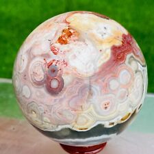 451g Natural Colourful Ocean Jasper Sphere Quartz Crystal Ball Specimen Healing picture