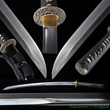 Double Edged Katana Manganese Steel Unokubitsukuri Japanese Samurai Sword #1400 picture