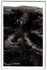 1936 Birds Eye View Of Turney Falls Ardmore Oklahoma OK RPPC Photo Postcard picture