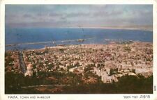 Aerial View Haifa Town Harbour 1960s Israel Middle East postcard 7473 picture