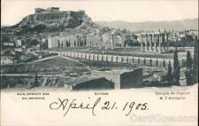 Greece Athens Athenes Temple de Jupiter & l' Acropole Postcard Vintage Post Card picture