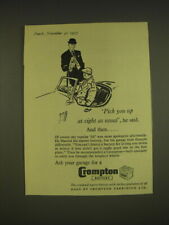 1955 Crompton Battery Ad - Pick you up at eight as usual, he said. And then.. picture