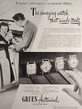 1950 Original Esquire Art Ad Advertisements Gruen Autowind Watches France picture