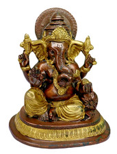 Lord Ganesha Statue Handmade Brass Ganpati Ganesh Figure Home Prayer Figurine picture
