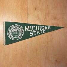 Vintage 1950s Michigan State College 12x28 Felt Pennant Flag picture