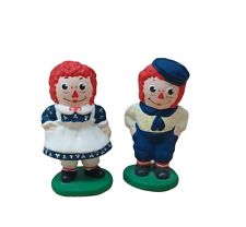 Vintage 1979 Raggidy Ann & Andy Handpainted Ceramic Figurines Artist Signed  picture