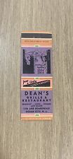 Deans Grille And Restaurant Ocean City New Jersey Vintage Matchbook Cover picture