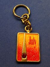 JULY Lucky Birthstone Faux Gold Tone Keychain Key Ring picture
