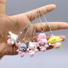5pcs Cute Angel Hello Kitty Kuromi My Melody Figures PVC Doll Toy Phone Keychain picture