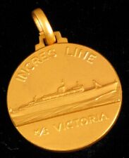 INCRES CRUISE SHIP LINE MS VICTORIA GOLD TONE PENDANT RMS Dunnottar Castle RARE picture