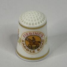 Franklin Mint Advertising Fiebings Saddle Soap Fine Porcelain Thimbles 1980 Gold picture