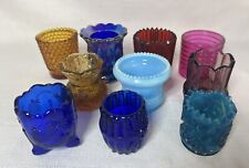 Lot Of 10 Vintage Colorful Glass Toothpick Holders Fenton, Boyd’s, And More 2-3” picture