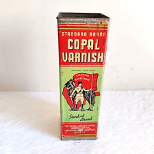 1940s Vintage Standard Brand Copal Varnish Advertising Tin Box England T188 picture