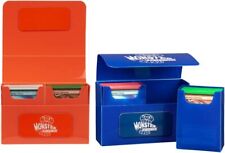 Monster Magnetic Double Card Deck Box 2pk w/ Removable Deck Sleeves- Blue/Orange picture
