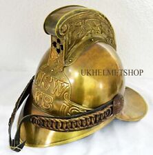 Antique Fireman Helmet High Quality Solid Brass Material Collectible Marine Gift picture