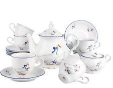 14pcs Geese THUN Czech Porcelain Tea Service Set - White Porcelain Tea Set 14/6 picture