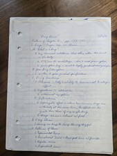 1981 Handwritten School Notes Drugs Drug Abuse Education LSD Heroin Cocaine PCP picture