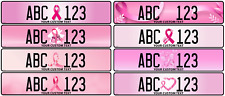 Breast Cancer Awareness Custom Euro Style License Plate (Center Design) picture