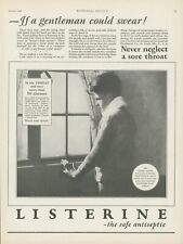 1928 Listerine Never Neglect Sore Throat Man Gazing Out Window Vtg Print Ad PR5 picture