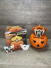 Vintage Pumpkin Monster Halloween Battery Operated Toy Skeleton Witch Ghost picture