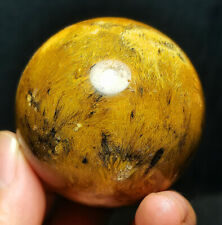 TOP 200G Natural Golden Hair Rutilated Agate Crystal Ball Healing R390 picture
