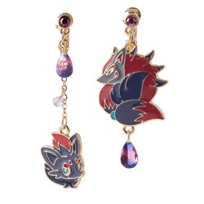 2026 Halloween Pokemon Center Zorua & Zoroark Stud Earrings Gradient Bead 2.0"H picture