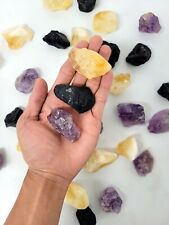 Citrine Black Tourmaline Amethyst Crystal Set Raw Natural Healing Gemstones  picture