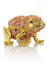 Keren Kopal Frog with Hearts Trinket Box Decorated with Austrian Crystals picture