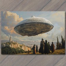 POSTCARD Alien God Civilization Religious Deity Ceremony Sacred Ritual Spaceship picture