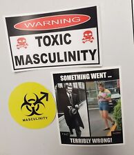 TOXIC MASCULINITY FUNNY BUMPER STICKERS VARIETY PACK 3 *WORLDWIDE 🌐 SHIPPING* picture
