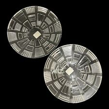Marquis by Waterford Crystal Cubist 10” Low Bowl Cut Frosted Squares SET OF TWO picture