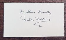 Milton Friedman Signed Autographed 3x5 Card JSA Letter Economist picture