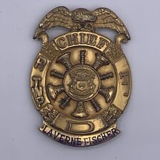 Vintage Detroit Redford Township Fire Chief Badge Weyhing Cast Brass picture